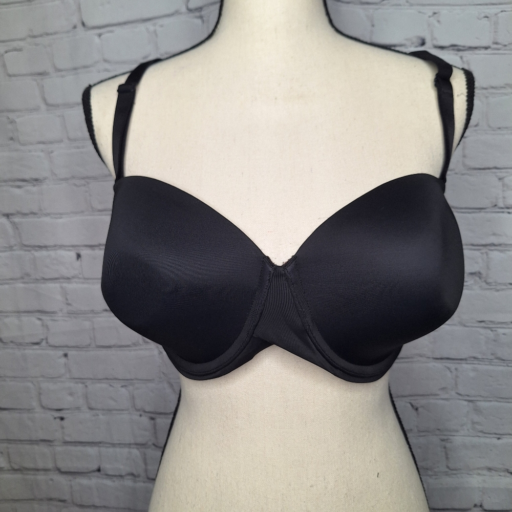 NWT Maidenform Black Stay Put Strapless Bra With Removeable Straps 38DD (E)